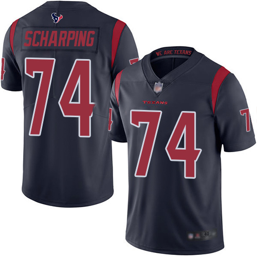 Houston Texans Limited Navy Blue Men Max Scharping Jersey NFL Football #74 Rush Vapor Untouchable